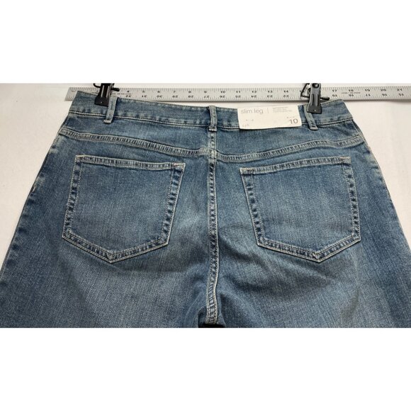 J Jill jeans womens 10 31 x 32 authentic fit slim leg stretch blue new - Picture 4 of 10
